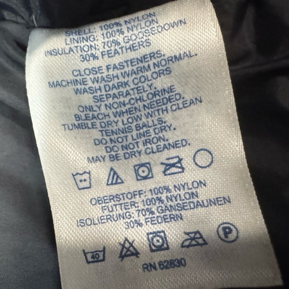 Women's LANDS' END Black Blue Goose Down Quilt Snap-Up Puffer Vest SMALL Y2K - Picture 11 of 13